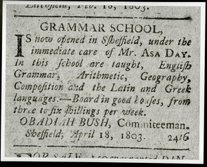 A grammer school april 18 1803